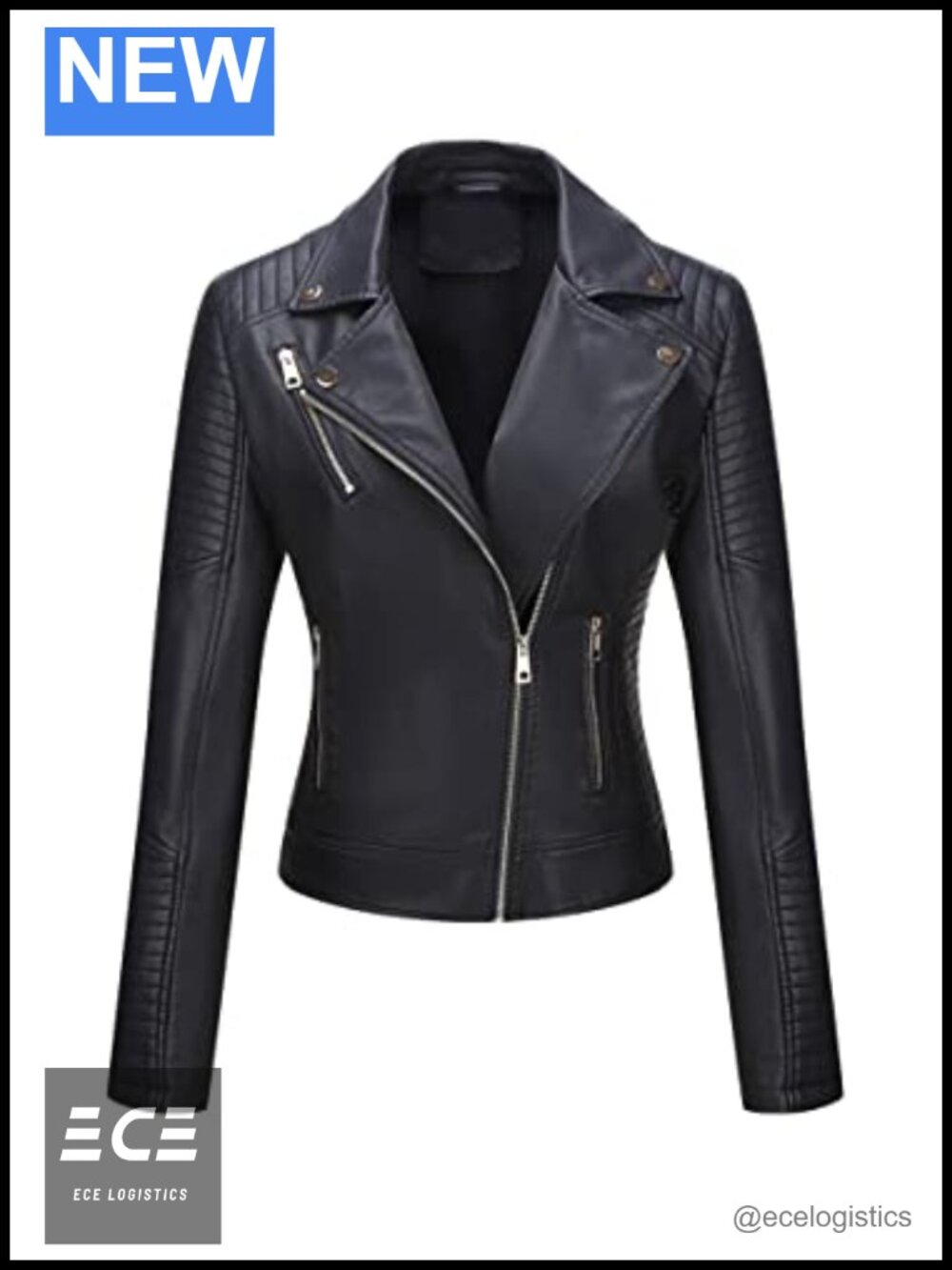Faux Leather Moto Jacket Lightweight Biker Asymmetric Zip Casual